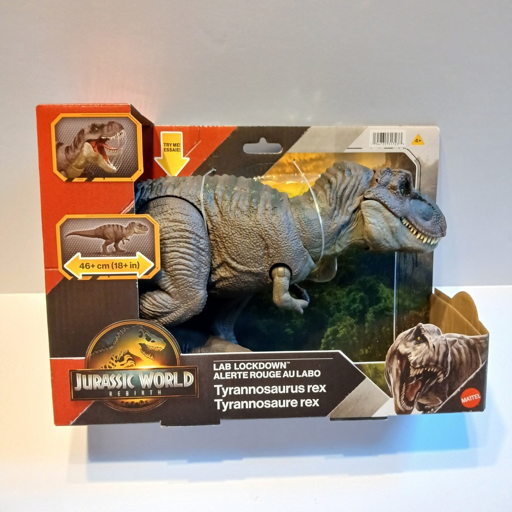 Mattel Jurassic World Rebirth Lab Lockdown Tyrannosaurus Rex T-Rex Figure 18in